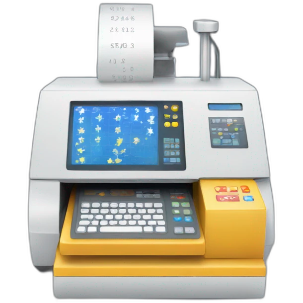 Finicial analyzer machine with stars and numbers emoji