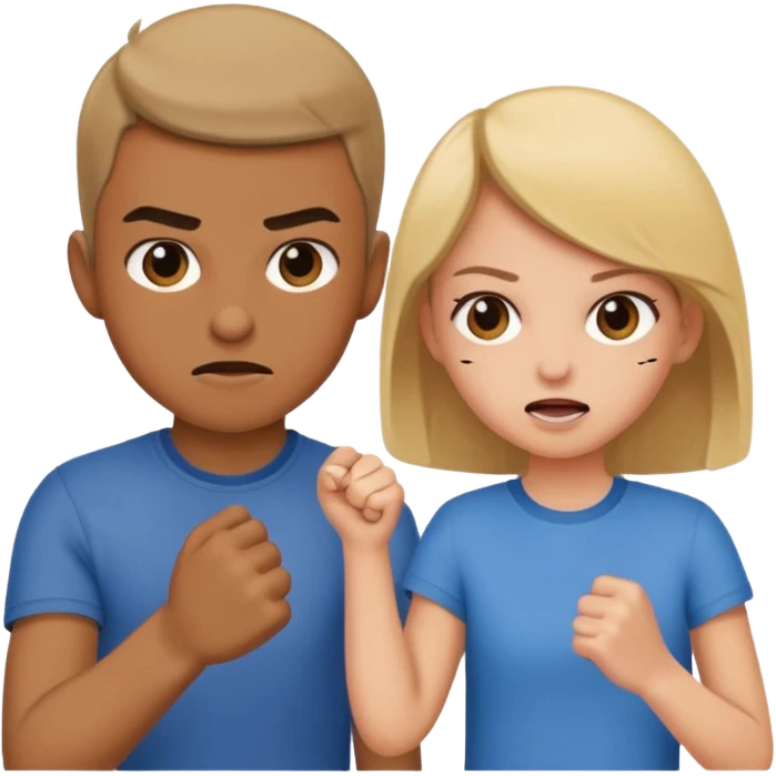 brother and sister fighting modern culture naughty  emoji