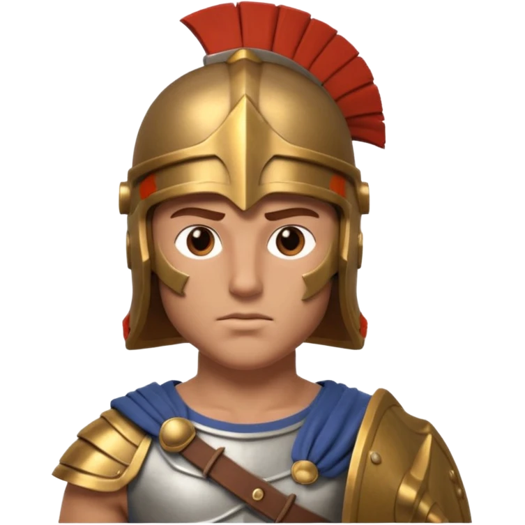 crea a un guerrero griego estoico, muy musculoso 3d, realista emoji