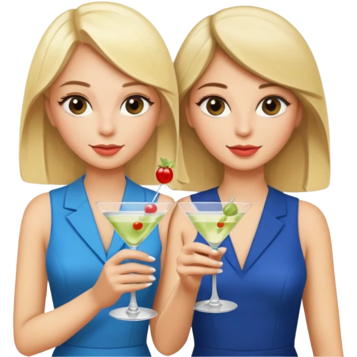 A blonde and brunette drinking martini  emoji