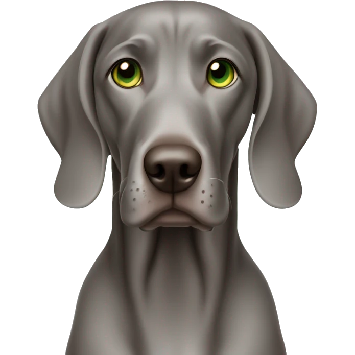 Weimaraner with light green eyes emoji