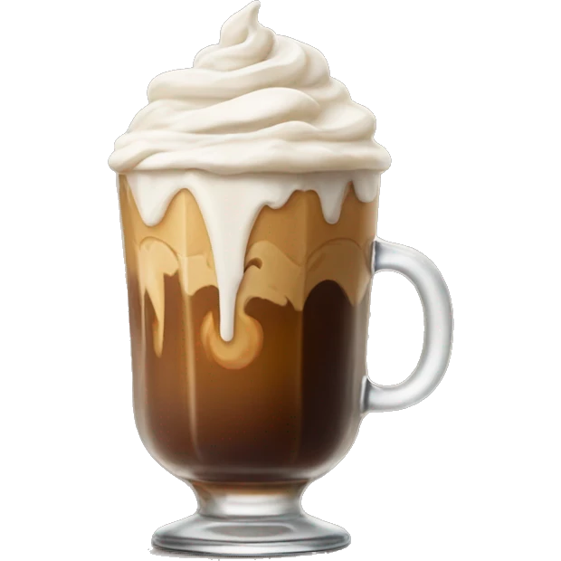 iced coffee with whipped cream and caramel sauce  emoji