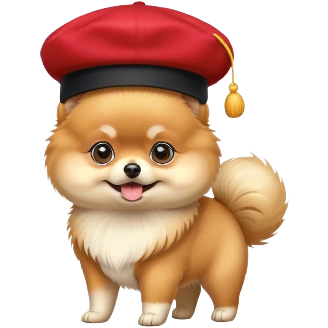 pomeranian wearing beret  emoji