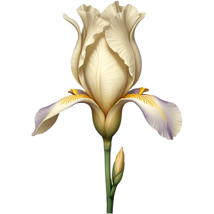 single Cream Iris, straight stem emoji