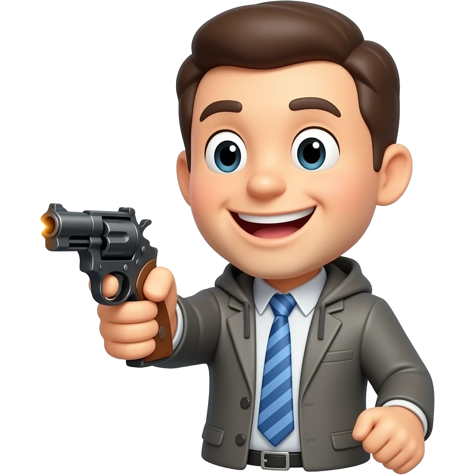 Un smiley qui tire une balle de pistolet emoji