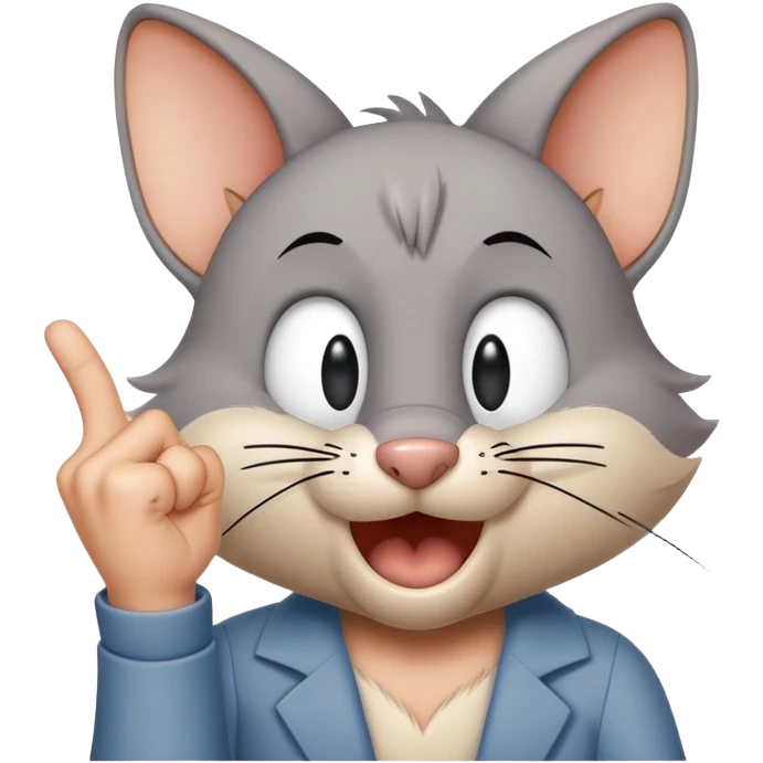 Tom from "Tom & Jerry" point middle finger  emoji