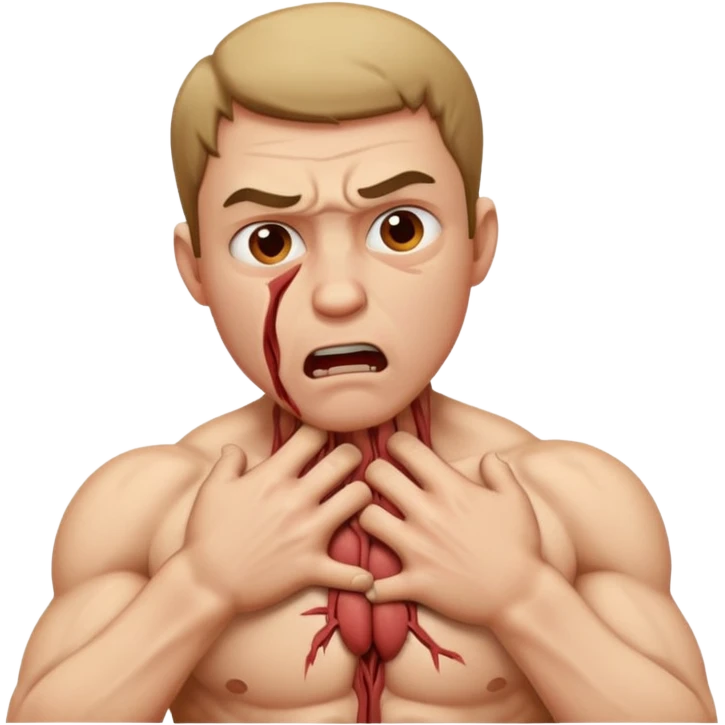 A angry man choking himself  emoji