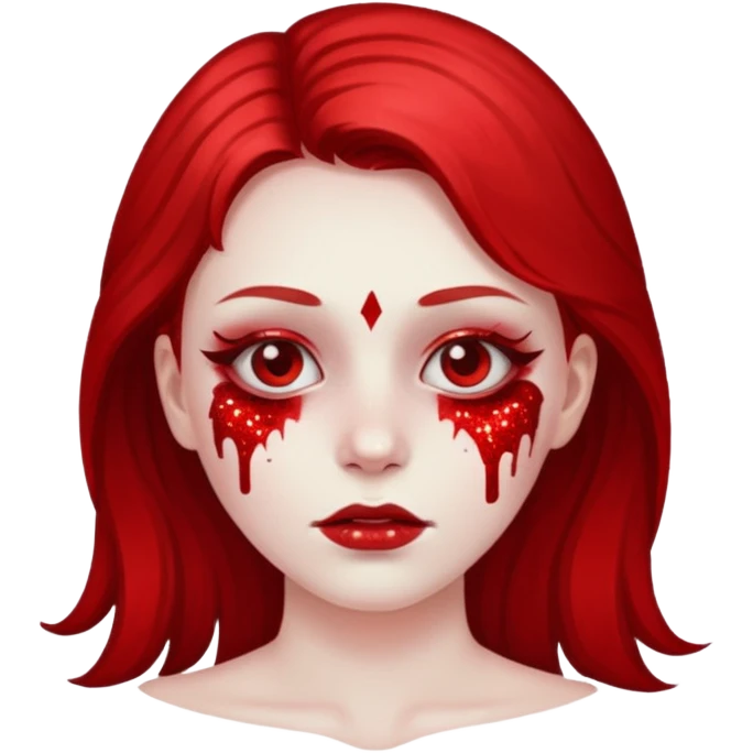 red glitter girl dead emoji