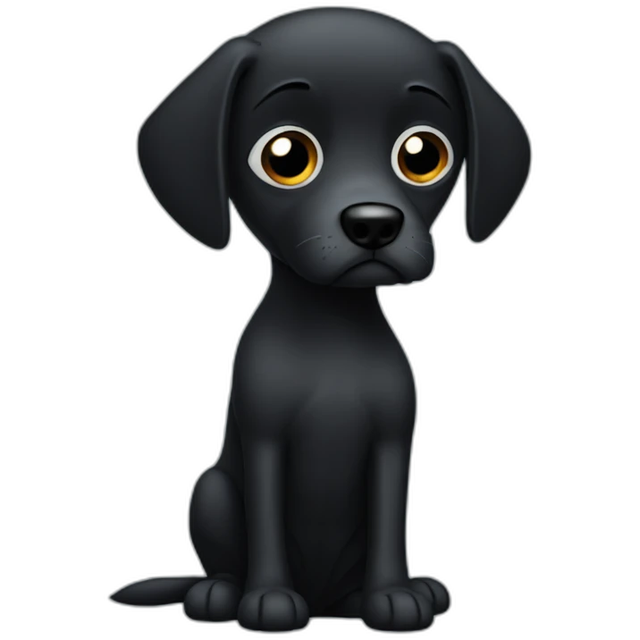 sad-black-dog emoji