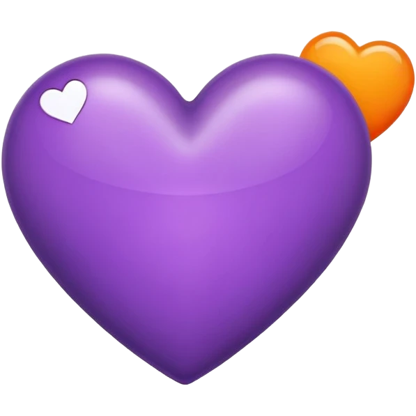 Purple Heart with orange heart emoji