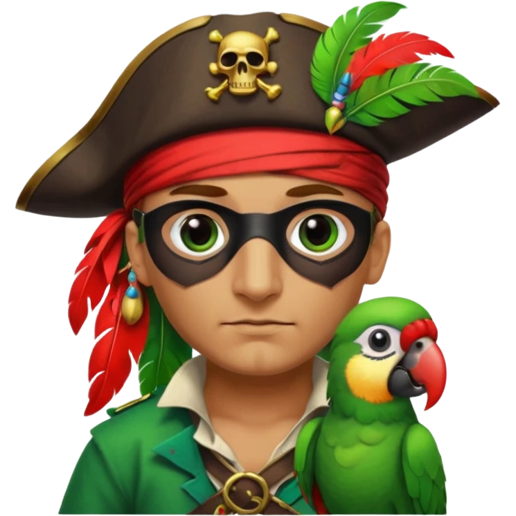 pirate and parrot emoji