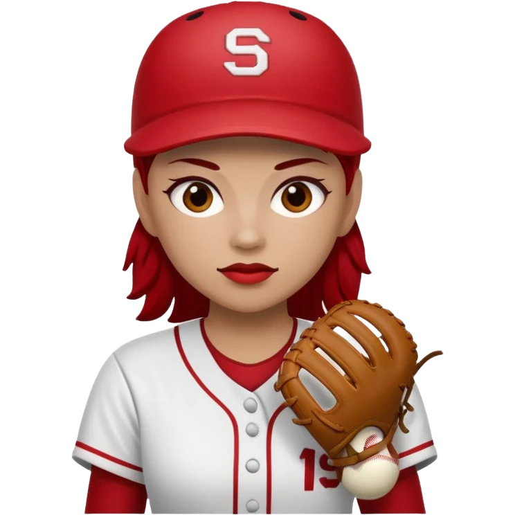 Softball pitcher cherry red emoji