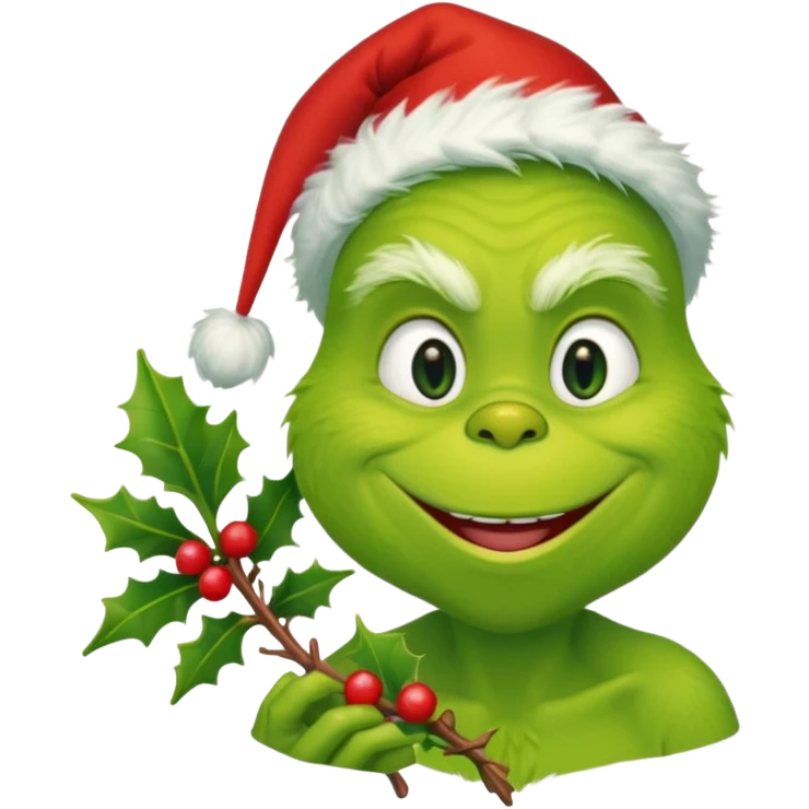 grinch with misteltoe emoji