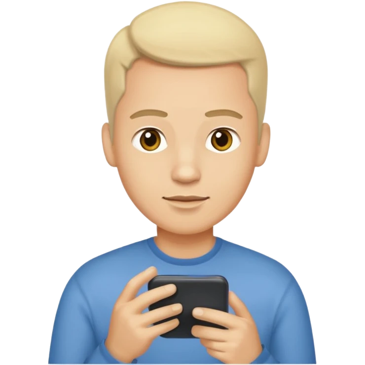 ligth man sending a text message emoji