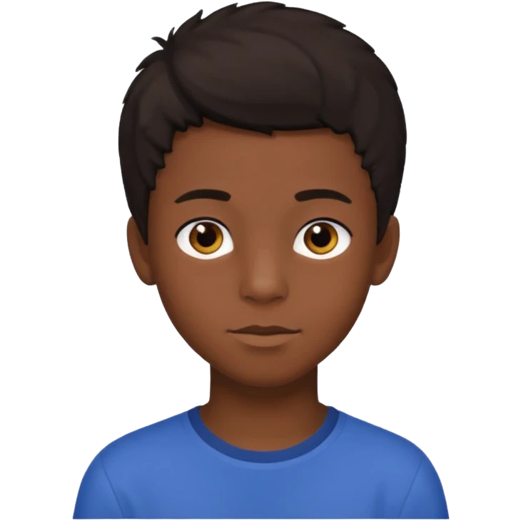 teen black boy with medium 4B hair and dark brown eyes  emoji