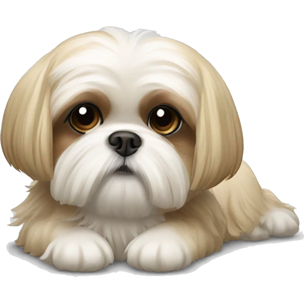cream shih tzu laying down emoji