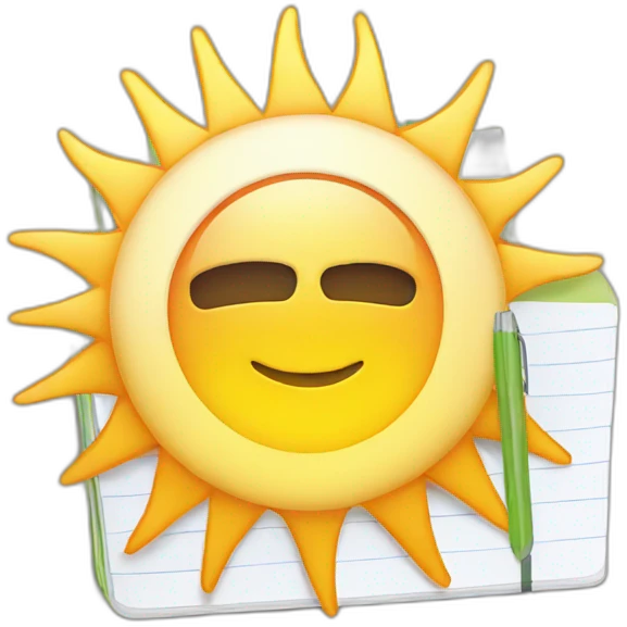 sun with notebook emoji