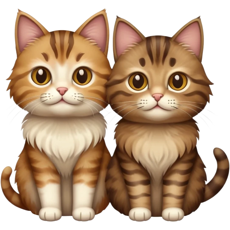 two cats brown and beige emoji