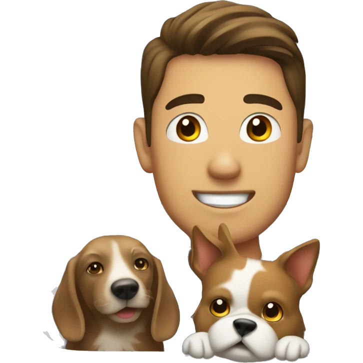male with pets in car emoji