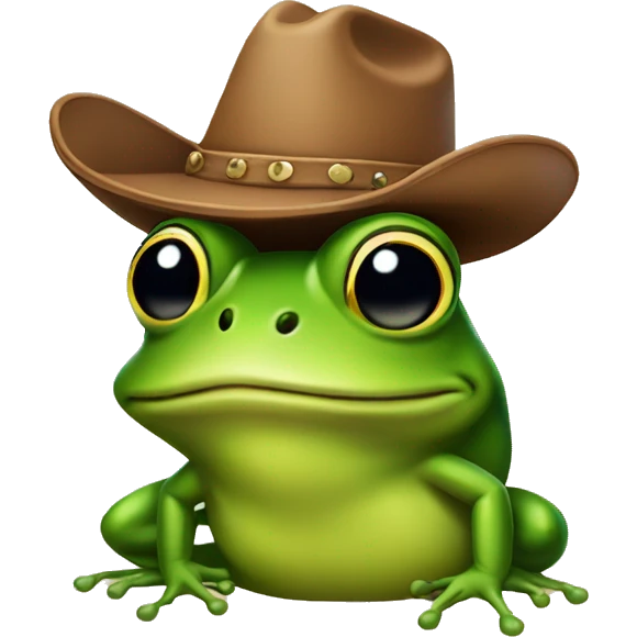 Frog wearing a cowboy hat  emoji