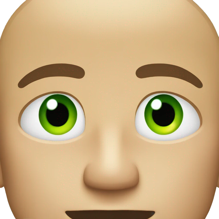 A guy with buzz cut and green eyes emoji
