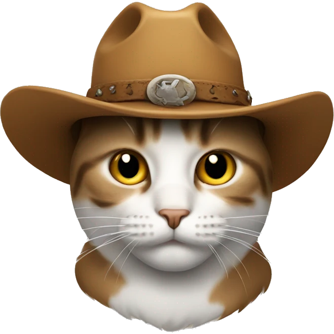 Cat with a cowboy hat and a pipe emoji