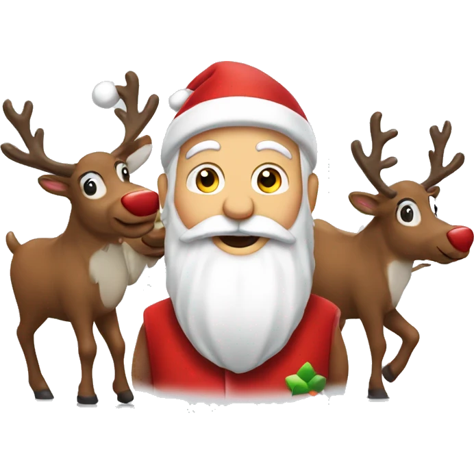 Santa Claus with reindeers emoji