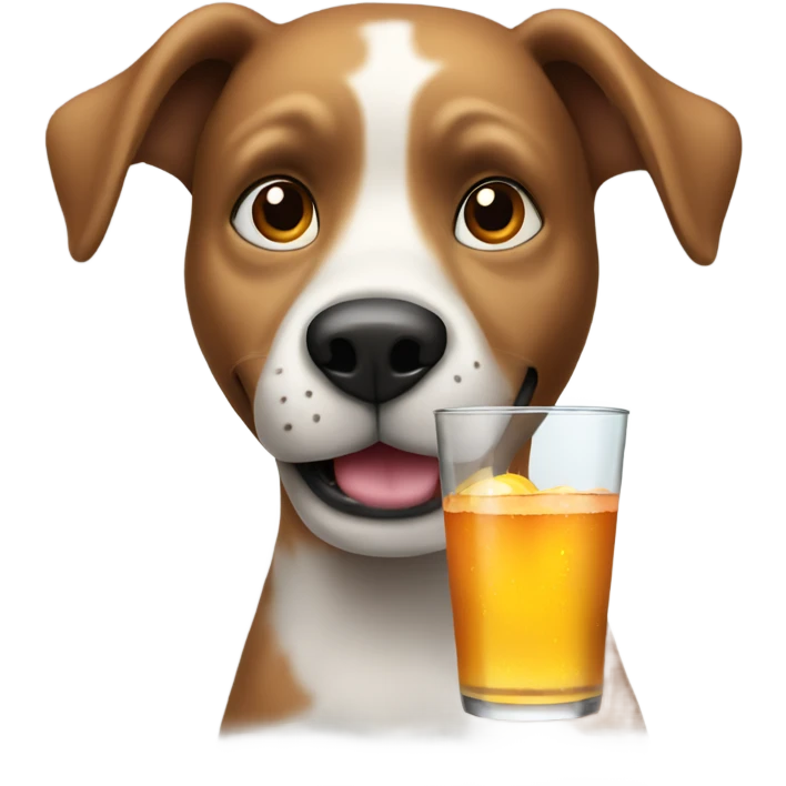 Dog with a drink in his hand emoji