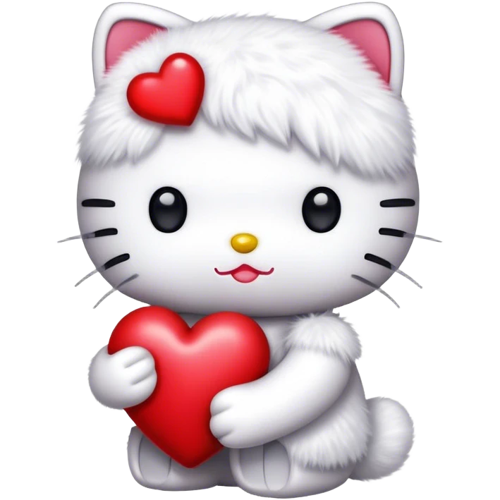 hello kitty holding heart  emoji