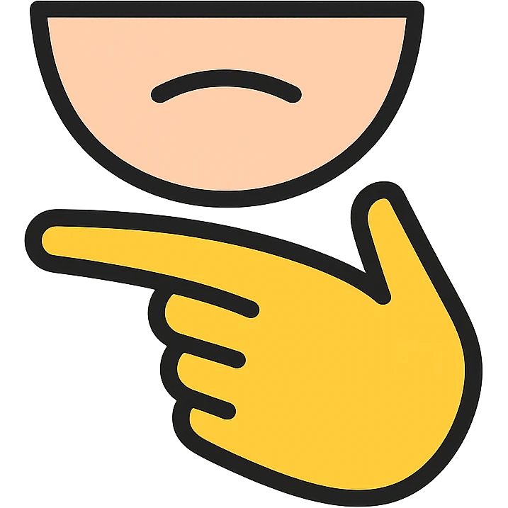 icon of a stylized hand performing the 'nah hareketi' flicking under the chin, modern, clean, no text emoji