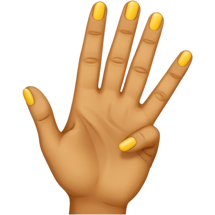 hand with yellow color like emoji holding up 3 fingers emoji