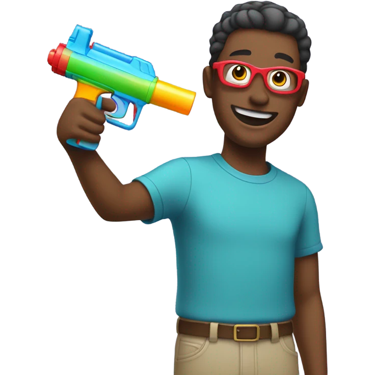 smiling with watergun emoji