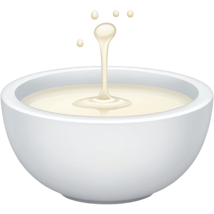 white bowl with simple white liquid inside, no gloss, no spoon, flat, simple, clear emoji