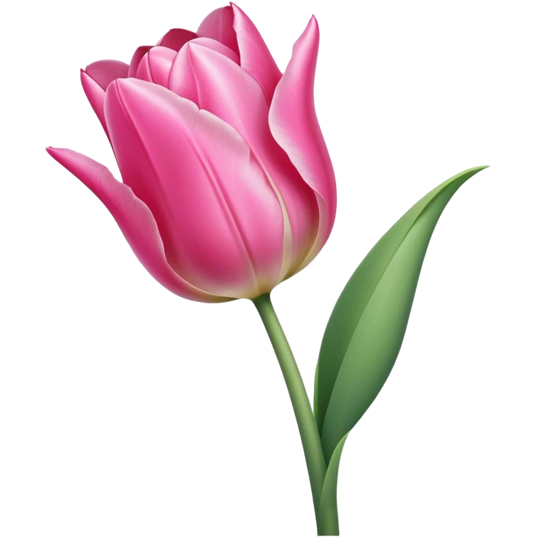 single pink Tulip, straight stem emoji