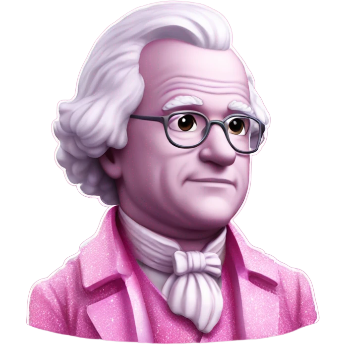Pink ombre John Adams statue with gator and glitter  emoji