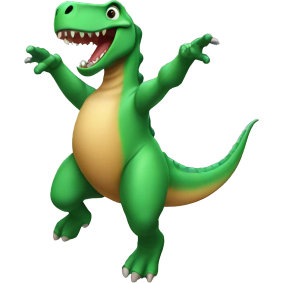 Dinosaur jumping on bed emoji
