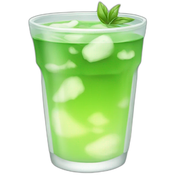 cold light green tea drink emoji