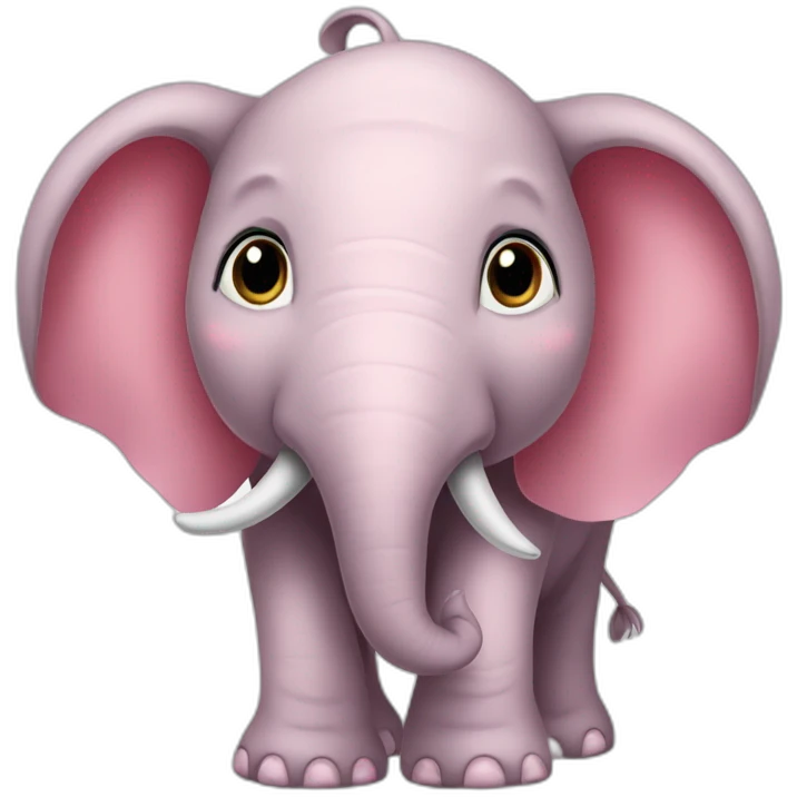 Un éléphant rose emoji