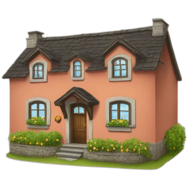 ein wohnhaus und wo leute da vor bier trinken emoji