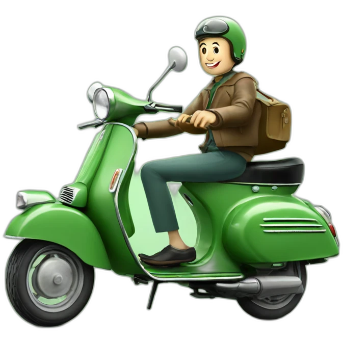 galician riding green vespa 150s 1964 emoji