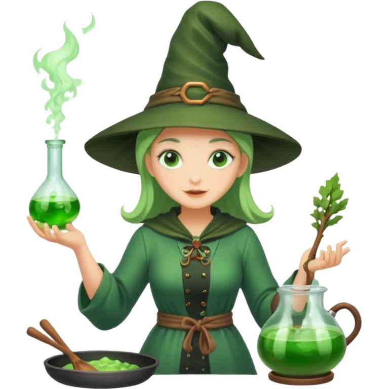 green witch cooking potion emoji