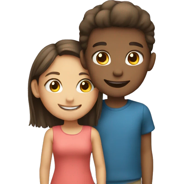 girl and boy smiling together emoji