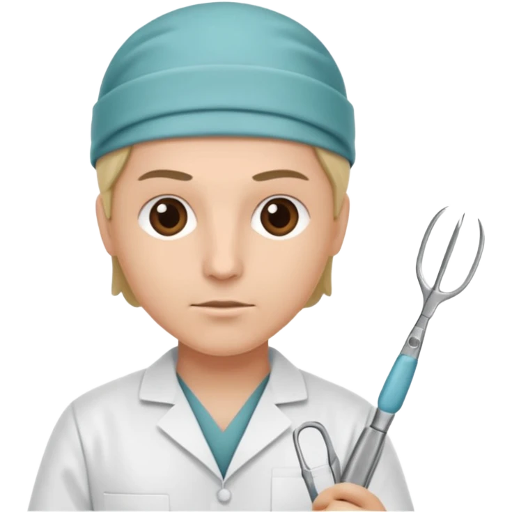 neurosurgeon holding scalpel and forceps emoji