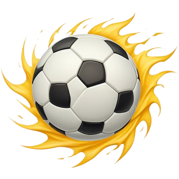 Cinematic Realistic image of a soccer ball soaring through the air, capturing dynamic motion and finely detailed textures with a dramatic, high-energy lighting that evokes the thrill of the game emoji