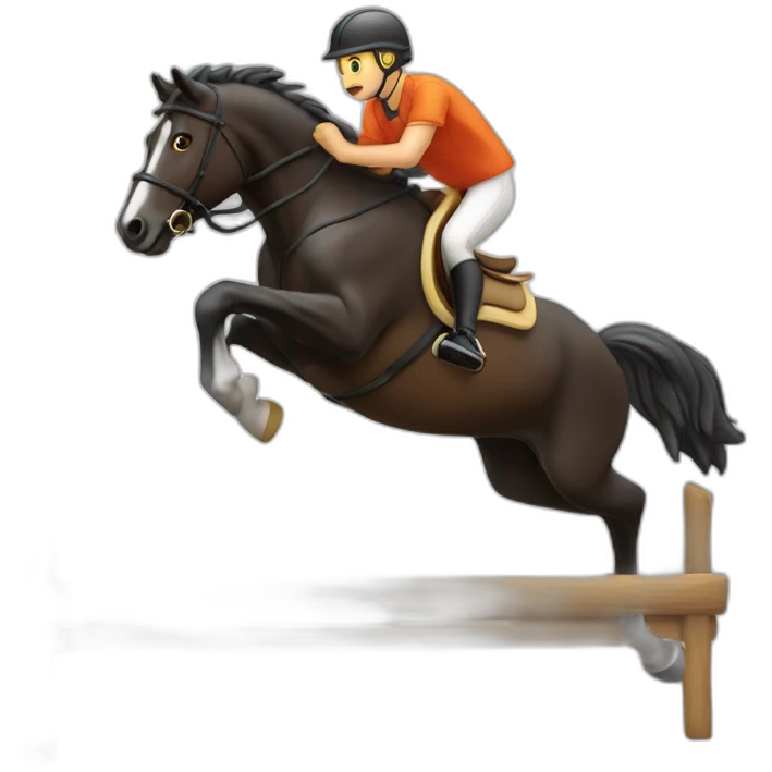 Cheval qui saute un obstacle emoji