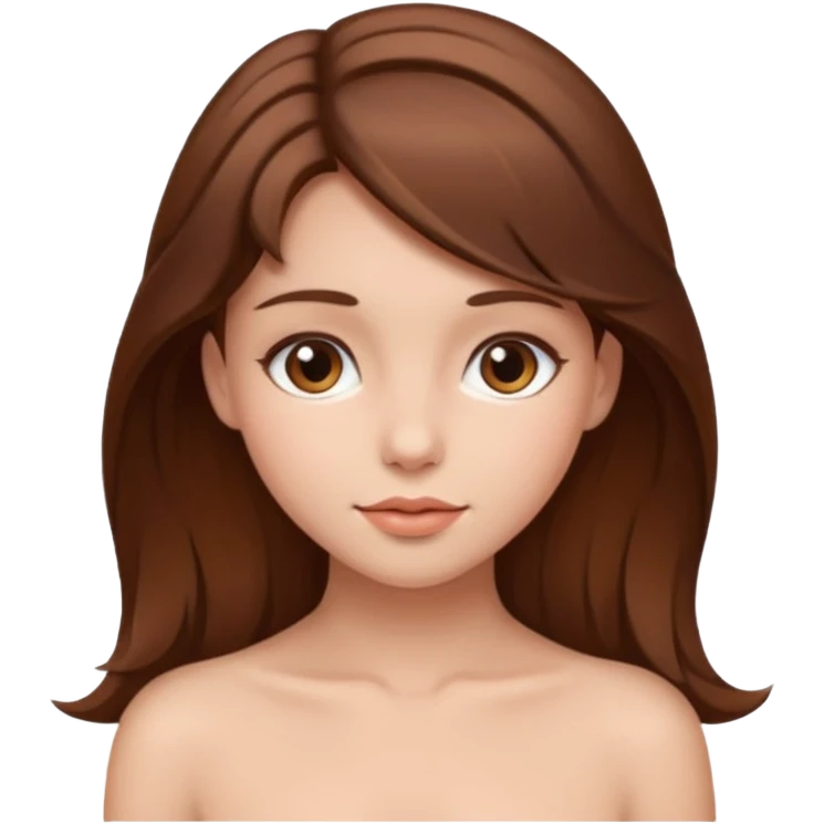 girl with brown hair boobs showing naked emoji