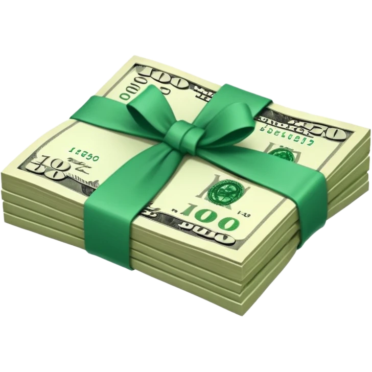 100 dollars paper money bundle emoji