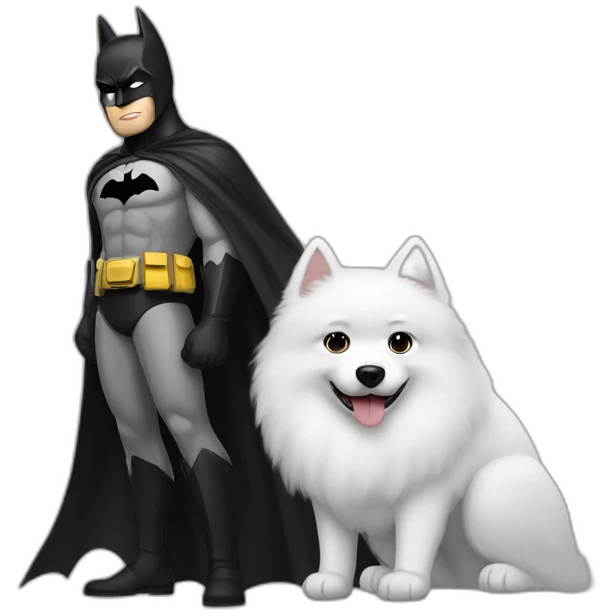 Batman with a samoyed emoji