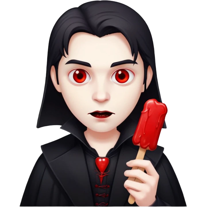 Vampire with blood popsicle  emoji