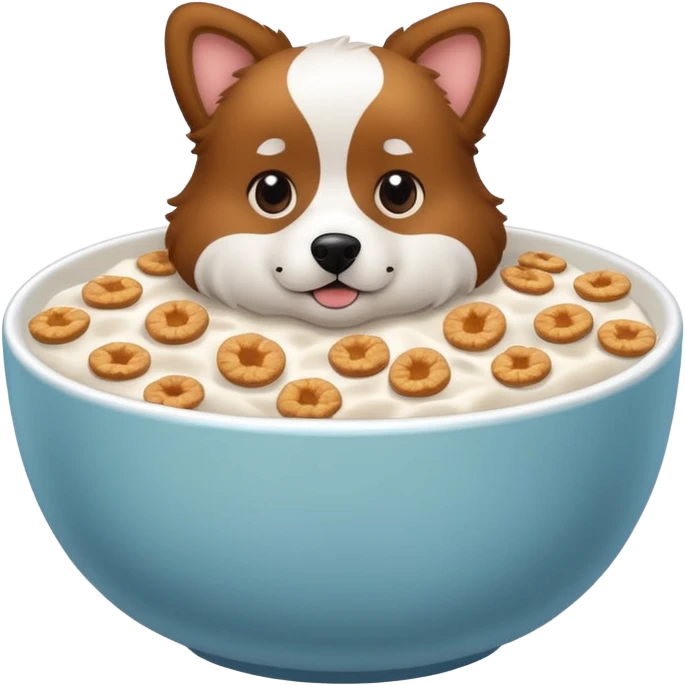 dog in a bowl of cereal emoji